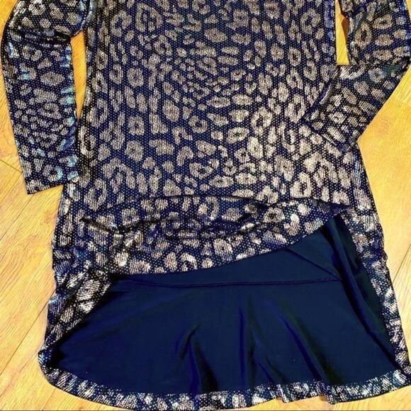 MICHAEL KORS BLACK & SILVER METALLIC LEOPARD PRINT SHIFT DRESS L NWT - Picture 14 of 16